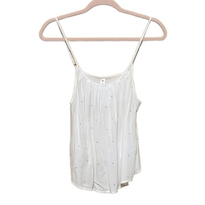 bp White Rayon Tank Blouse Black Polka‎ Dots Size Small NWT